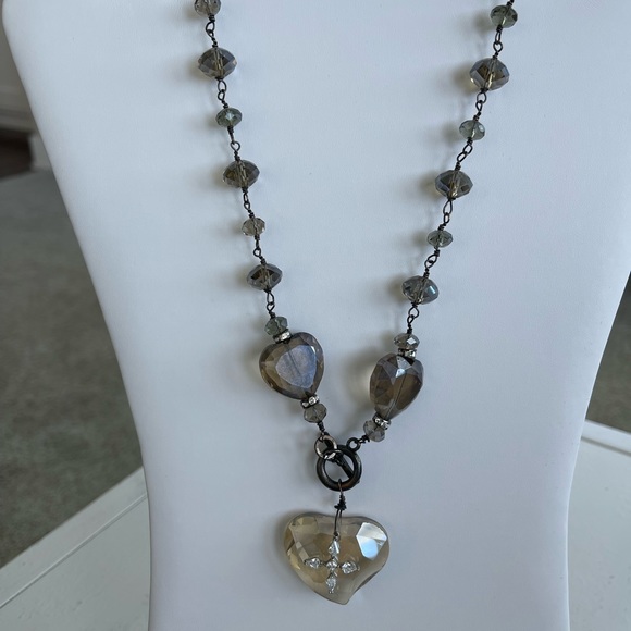 Smokey crystal statement necklace - Picture 2 of 4